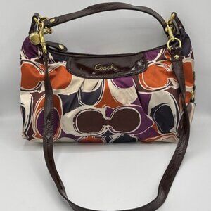 Coach Ashley Hobo Scarf Print Multicolor Patterned Shoulder Crossbody Bag